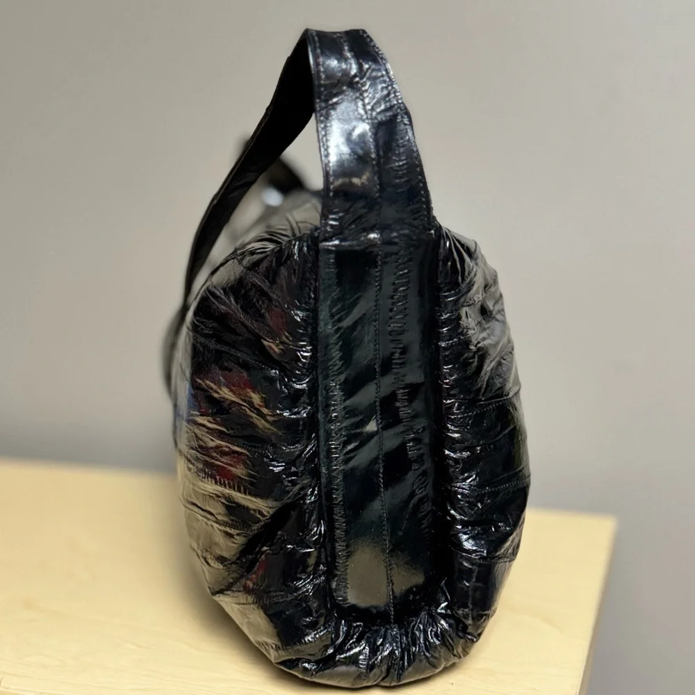 Vintage Genuine Eel Skin Puffer Shoulder Bag Clutch - Picture 7 of 16